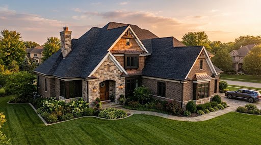 Pacific Springs West Omaha executive shingle and copper valley completed roof