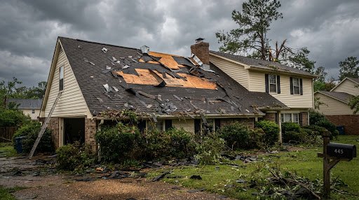 Papillion gale wind storm damage and urgent roof restoration in Sarpy County